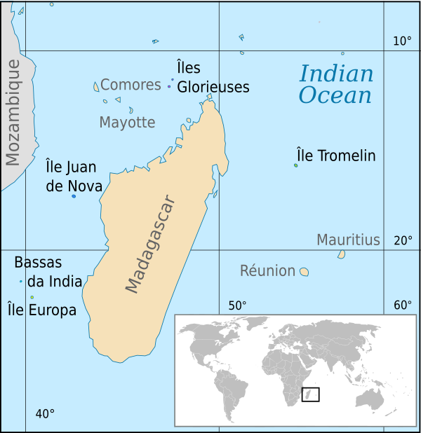 carte des îles éparses de l'océan indien, Wikipedia